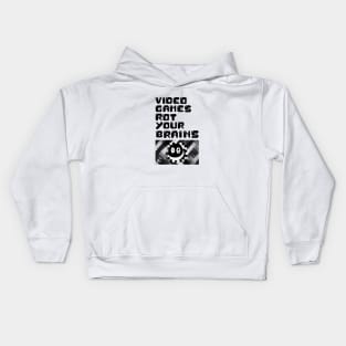 video games rot your brains Kids Hoodie